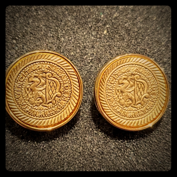 Rare Vintage Tandem Patientia Vincit Stud Earrings